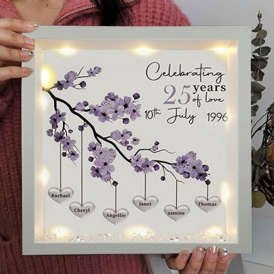 Personalized Wedding Anniversary Family Tree Framed Print