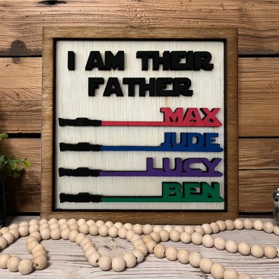 Handmade I Am Their Father Sign Personalized Gift for Dad Father's Day Gifts