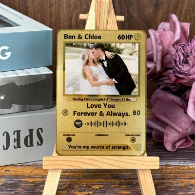 Personalized I Love You Spotify Couple Photo Metal Card Valentine's Day Gifts for Couple Birthday Gifts