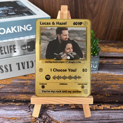 Custom Spotify Couple Photo Metal Card Keepsake Gifts for Girlfriend Valentine's Day Gift Ideas