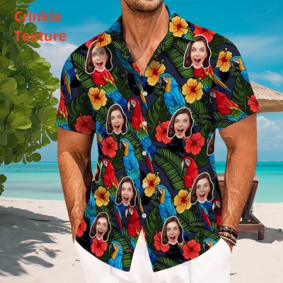 Custom Hawaiian Shirt With Design Face Green Plant Shirt Summer Vacation Party Birthday Gift