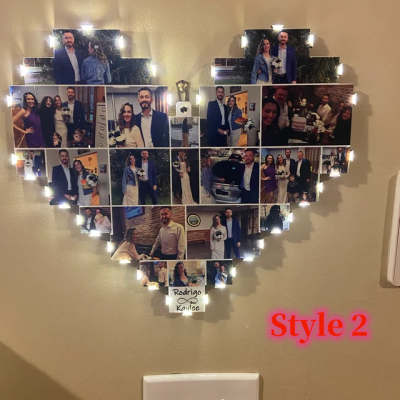 Personalized Romantic Photo Collage Lamp Valentine's Day Gift for Girlfriend Anniversary Gift for Husband Wife