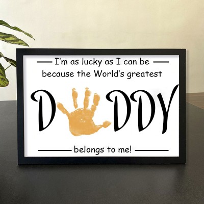 Personalized DIY Daddy Handprint Art Framed Father's Day Gift
