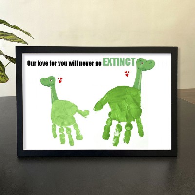 Personalized DIY Dinosaur Handprint Art Framed Father's Day Gift