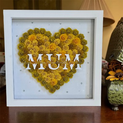 Personalized Mom Flower Shadow Box Gift Ideas for Mother's Day Gift For Mom Grandma