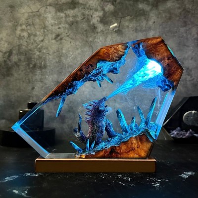 Monster Resin Wood Art Lamp Birthday Gift Ideas Christmas Gift