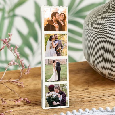 Personalized Building Brick Photo Block Puzzle with Couple Photo Gift Ideas for Her Him Valentine's Day Gifts for Couple Anniversary Gifts