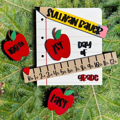 Personalized 1st Day of School Sign Back to School Sign Kit Interchangeable School Milestones for Kids