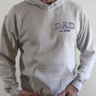 Personalized Dad Est Embroidered Sweatshirt with Kids Names Christmas Gift Ideas for Dad Father's Day Gift Ideas