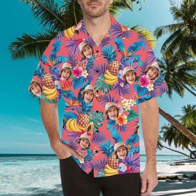 Personalized Face Hawaiian Shirt Couple Love Gift Beach Style Custom Summer Birthday Party Gift