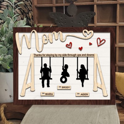 Personalized Nana Swing Set Sign with Grandkids Names Keepsake Gift For Mom Grandma Mother's Day Gift Ideas