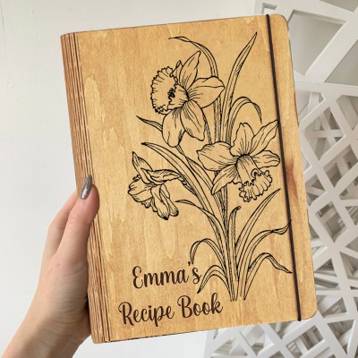 Custom Family Wooden Recipe Book Cooking Gifts for Women Christmas Gifts for Mom
