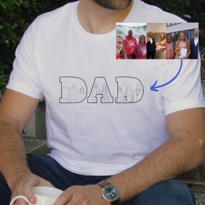 Personalized Photo Embroidered Dad Shirt Father's Day Gift Ideas Christmas Gifts for Dad
