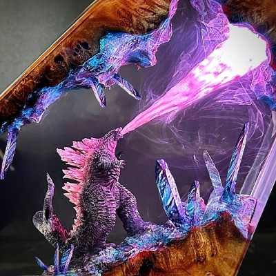 Monster Resin Wood Art Lamp Birthday Gift Ideas Christmas Gift