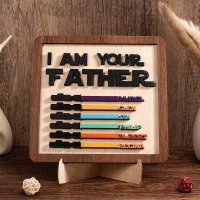 Personalized I Am Your Father Wooden Name Sign Keepsake Gift for Dad Father's Day Gift Ideas