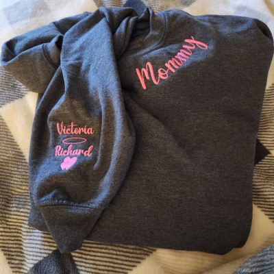 Custom Mommy Embroidered Sweatshirt Hoodie Mother's Day Gift Ideas Keepsake Gift For Mom Grandma