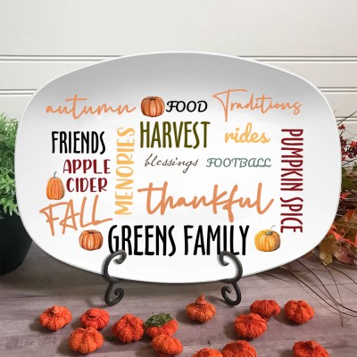 Personalized Fall Thanksgiving Family Platter