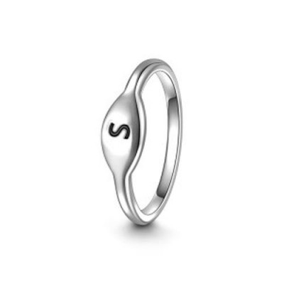 S925 Sterling Silver Personalized Initial Ring