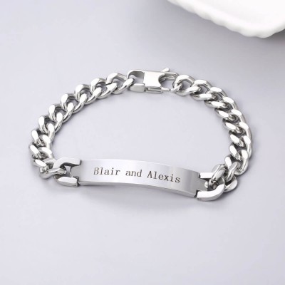 Personalized Engraved Bracelet Mens ID Bracelet