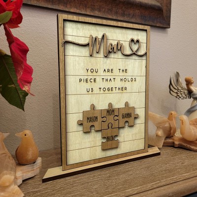 Mother’s Day Puzzle Sign Personalized Mom Sign Custom Gift for Mom Mother's Day Gift for Mama Grandma