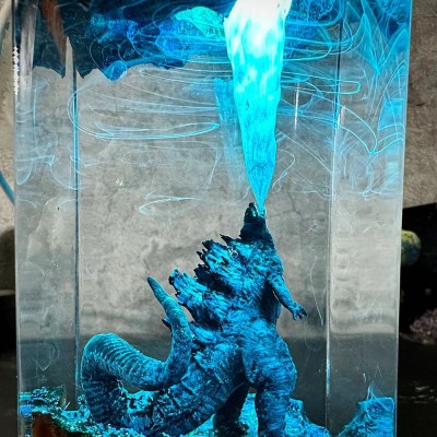 Monster Resin Wood Art Lamp Birthday Gift Ideas Christmas Gift