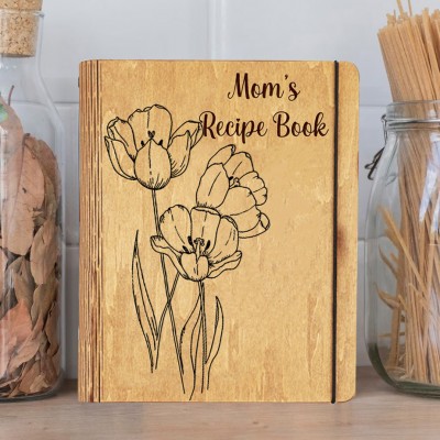Personalized Wooden Family Recipe Book Christmas Gift Ideas for Mom Grandma