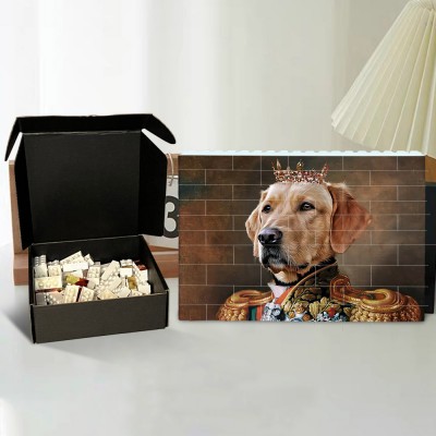 Pet Lover Personalized Brick Puzzles Custom Pet Portrait Valentine's Day Gift for Girlfriend Pet Gift