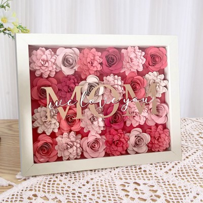 Mom We Love You Assorted Coral Flower Box Customized Gift for Mom Grandma