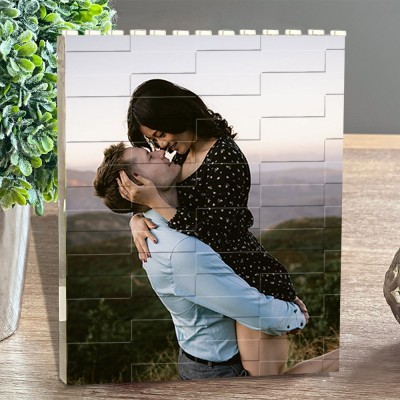 Personalized Couple Photo Building Blocks Puzzle For Anniversary Valentine's Day Gift Ideas Love Gifts for Couple