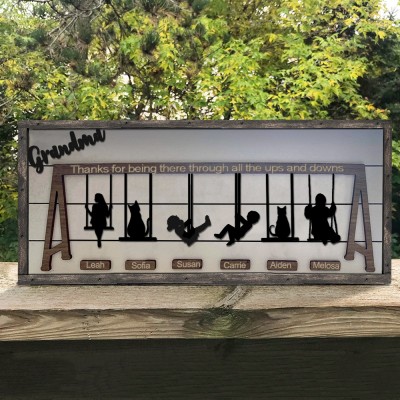 Personalized Handmade Wooden Grandma Swing Set Sign Unique Mother's Day Gift Ideas Keepsake Gifts