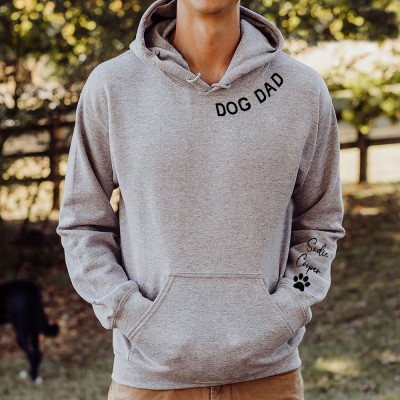 Custom Dog Dad Embroidered Sweatshirt with Pet Names Gift Ideas for Pet Lovers Christmas Gifts for Him