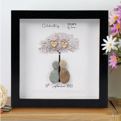 Personalized 30th Wedding Anniversary Pebble Art Frame Anniversary Gift Ideas for Wife Christmas Gifts