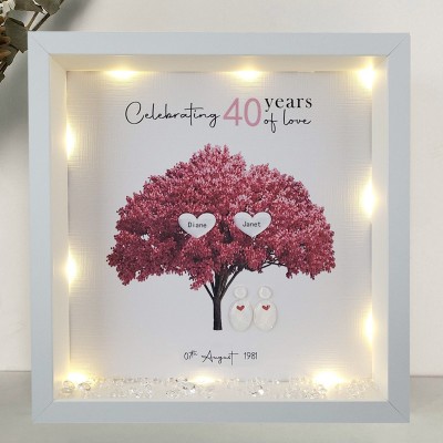 Personalized Wedding Anniversary Family Tree Framed Print