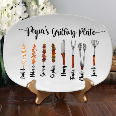 BBQ Daddy's Grilling Plate Personalized Grilling Platter Father's Day Gifts