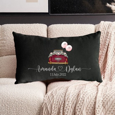 Personalized Mr. Mrs. Couple Pillow Wedding Anniversary Gift for Wife Valentine's Day Gift for Her