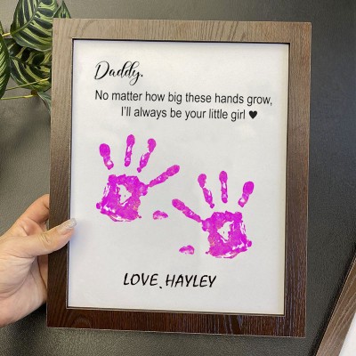 Personalized Daddy DIY Handprint Sign Gift for Dad