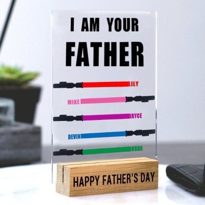 Personalized I Am Their Father Wooden Name Sign Fathers Day Gift for Dad