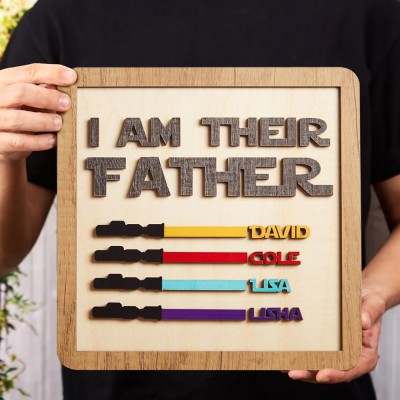 Personalized I Am Their Father Name Sign Funny Father's Day Gifts for Dad