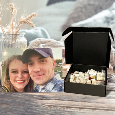 Personalized Rectangle Shaped Building Block Gift for Couples Valentine's Day Gift for Her