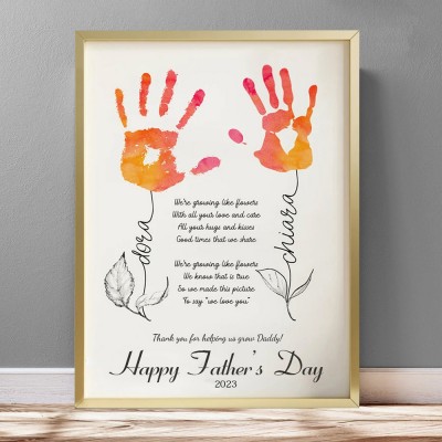 Handmade Printable Handprint DIY Gift for Daddy Father's Day Keepsake Craft Gift
