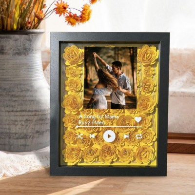 Custom Spotify Photo Flower Shadow Box Gifts for Her Valentine's Day Gift Ideas for Girlfriend Wife