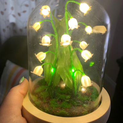 Lily Of The Valley Lamp Handmade Night Light for Her Valentine's Day Anniversary Gift