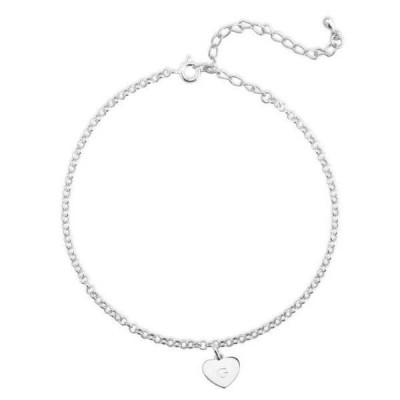 Personalized Initial Heart Anklet Adjustable