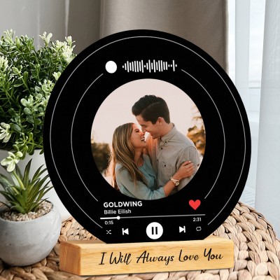 Personalized Spotify Song Photo Plaque Vinyl Record Wedding Anniversary Gifts Valentine's Day Gift Ideas