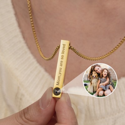 Personalized Projection Necklace with Picture Inside Family Gift Ideas Unique Photo Gifts for Mom Dad