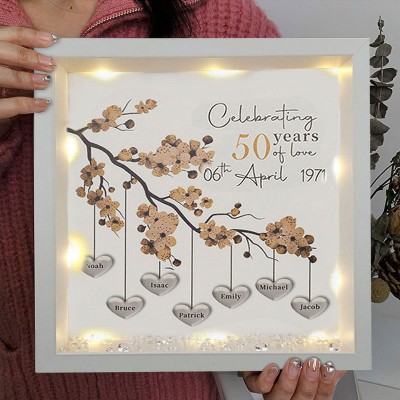 Personalized Wedding Anniversary Family Tree Framed Print