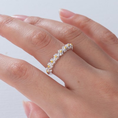 Daisy White Flower Ring Sunflower Ring Vintage Daisy Ring For Women