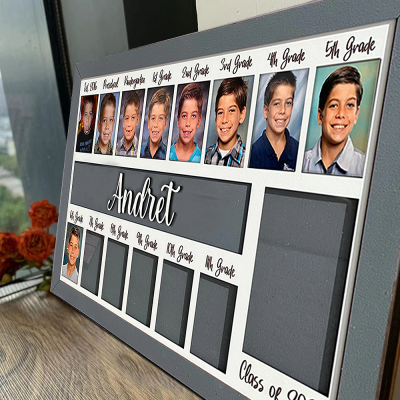Personalized School Years Picture Frame 3D Pre-K-12 Photo Frame Display Back to School Gifts