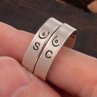Personalized Initial Couples Ring Set