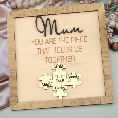 Custom Wooden Puzzle Pieces Name Sign Love Gift Ideas for Mom Keepsake Gifts
